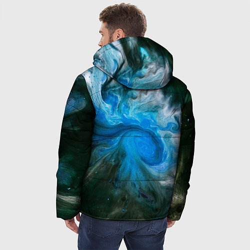Мужская зимняя куртка Неоновые краски - Синий / 3D-Красный – фото 4