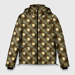 Куртка зимняя мужская Кольчуга из кругов, цвет: 3D-черный