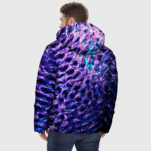 Мужская зимняя куртка Световая живопись - абстракция / 3D-Красный – фото 4