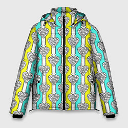 Мужская зимняя куртка Striped multicolored pattern with hearts