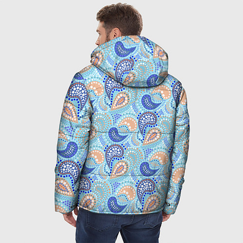 Мужская зимняя куртка Турецкий огурец Turkish cucumber blue pattern / 3D-Светло-серый – фото 4