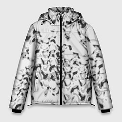 Куртка зимняя мужская Пятнистый абстрактный узор в светло-серых тонах, цвет: 3D-светло-серый