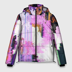 Куртка зимняя мужская Glitch art Fashion trend, цвет: 3D-черный