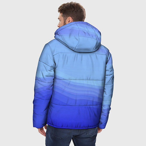Мужская зимняя куртка Blue abstract pattern / 3D-Красный – фото 4