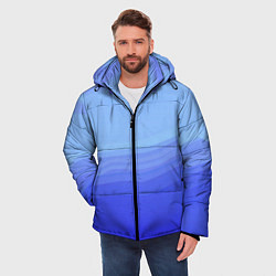 Куртка зимняя мужская Blue abstract pattern, цвет: 3D-красный — фото 2