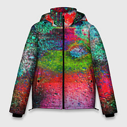 Куртка зимняя мужская Pointillism Art Fashion trend, цвет: 3D-красный