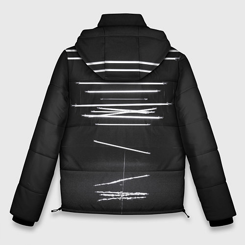 Мужская зимняя куртка Неоновые фонари во тьме - Белый / 3D-Светло-серый – фото 2