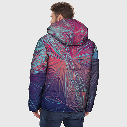 Мужская зимняя куртка Абстрактные Многоугольные Кристаллы / 3D-Светло-серый – фото 4