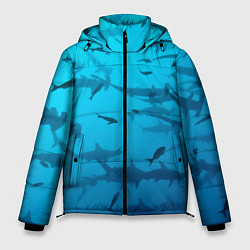 Куртка зимняя мужская Акулы - океан, цвет: 3D-красный