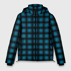 Куртка зимняя мужская Black and blue plaid, цвет: 3D-красный