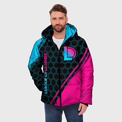 Куртка зимняя мужская League of Legends Neon Gradient, цвет: 3D-черный — фото 2