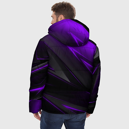 Мужская зимняя куртка Geometry Черный и фиолетовый / 3D-Красный – фото 4