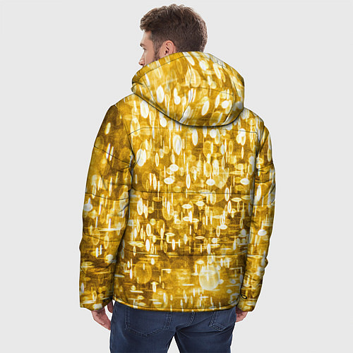 Мужская зимняя куртка Абстрактное множество золотых огней - Яркожёлтый / 3D-Светло-серый – фото 4