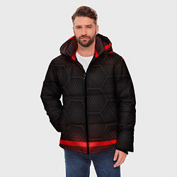 Куртка зимняя мужская Объемная красная сетка из сот, цвет: 3D-красный — фото 2