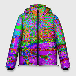 Куртка зимняя мужская Пиксельный глитч-арт паттерн, цвет: 3D-красный
