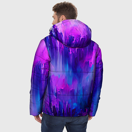 Мужская зимняя куртка Purple splashes / 3D-Светло-серый – фото 4