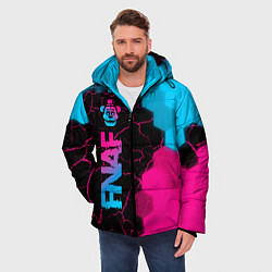 Куртка зимняя мужская FNAF - neon gradient: по-вертикали, цвет: 3D-черный — фото 2