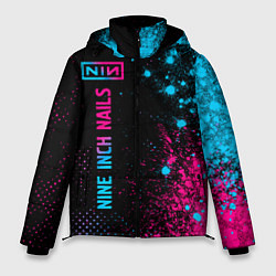 Мужская зимняя куртка Nine Inch Nails - neon gradient