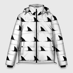 Куртка зимняя мужская Плавники акул - паттерн, цвет: 3D-красный
