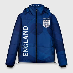 Куртка зимняя мужская Сборная Англии Синяя Абстракция, цвет: 3D-черный
