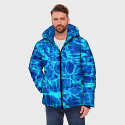 Куртка зимняя мужская Текстура поверхности воды, цвет: 3D-черный — фото 2