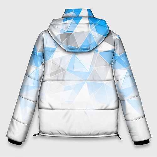Мужская зимняя куртка Исчезающие серо-голубые полигоны / 3D-Светло-серый – фото 2