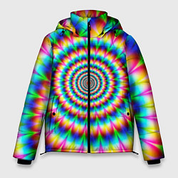 Куртка зимняя мужская Радужная оптическая иллюзия, цвет: 3D-светло-серый