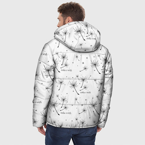 Мужская зимняя куртка Make a Wish паттерн / 3D-Светло-серый – фото 4