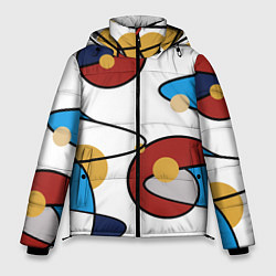 Куртка зимняя мужская Абстрактная композиция круги и спирали, цвет: 3D-черный