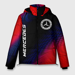 Куртка зимняя мужская Mercedes красный карбон, цвет: 3D-черный