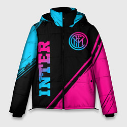 Куртка зимняя мужская Inter - neon gradient: символ и надпись вертикальн, цвет: 3D-черный