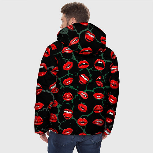 Мужская зимняя куртка Дерзкие губки / 3D-Красный – фото 4