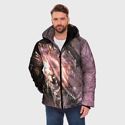 Куртка зимняя мужская Берсерк Гатс В Доспехах Извергает Огонь, цвет: 3D-светло-серый — фото 2