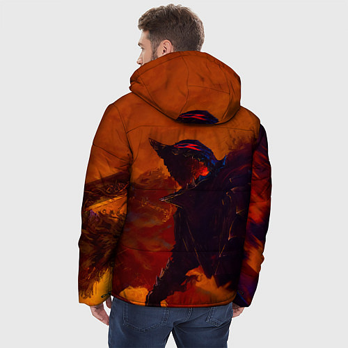 Мужская зимняя куртка Берсерк Гатс Прорыв Через Огнь / 3D-Красный – фото 4