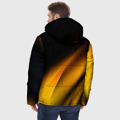 Мужская зимняя куртка Ламборгини - желтая абстракция / 3D-Красный – фото 4