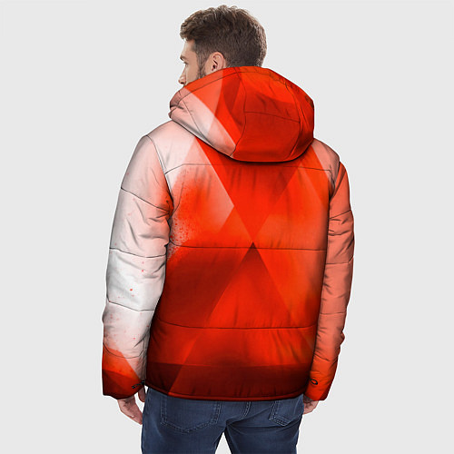Мужская зимняя куртка Honda - красная абстракция / 3D-Светло-серый – фото 4