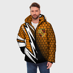Куртка зимняя мужская Порше - Кибер-броня, цвет: 3D-черный — фото 2