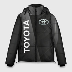 Куртка зимняя мужская Toyota - серая абстракция, цвет: 3D-красный