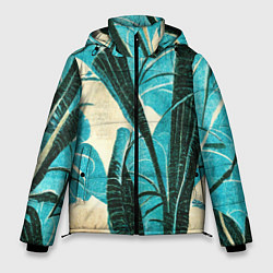 Куртка зимняя мужская Винтажный папоротник, цвет: 3D-черный