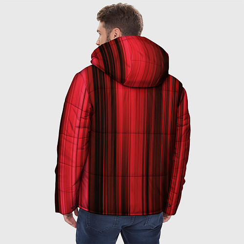 Мужская зимняя куртка Citroёn - абстракция / 3D-Красный – фото 4