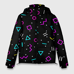 Мужская зимняя куртка Colored neon geometric shapes