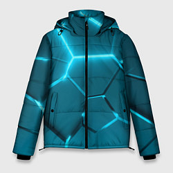Мужская зимняя куртка Ледяные неоновые геометрические плиты