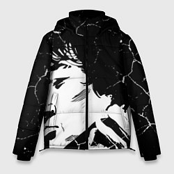 Куртка зимняя мужская Виктор Цой Арт Трещины, цвет: 3D-красный