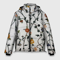 Куртка зимняя мужская Каменные цветы, цвет: 3D-красный