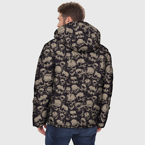 Мужская зимняя куртка Череп и брызги / 3D-Светло-серый – фото 4