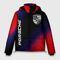 Куртка зимняя мужская Porsche красный карбон, цвет: 3D-черный