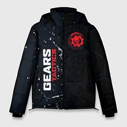 Куртка зимняя мужская Gears of War красно-белой лого на темном фоне, цвет: 3D-черный