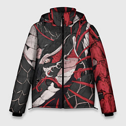 Куртка зимняя мужская Японская змея уроборос, цвет: 3D-красный
