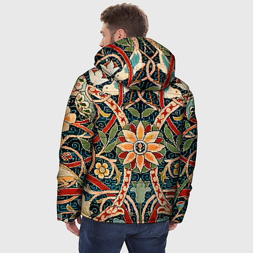 Мужская зимняя куртка Ковер с птицами / 3D-Светло-серый – фото 4
