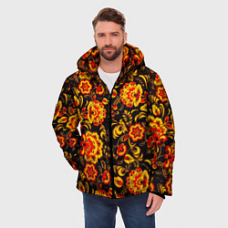 Куртка зимняя мужская Хохлома роспись, цвет: 3D-черный — фото 2